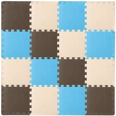 16 Tiles - Blue/Brown/Beige