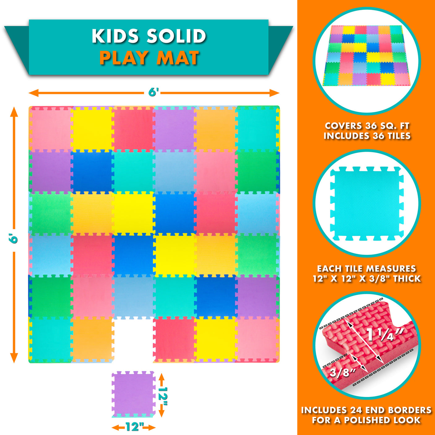 36 Tiles - Multicolor