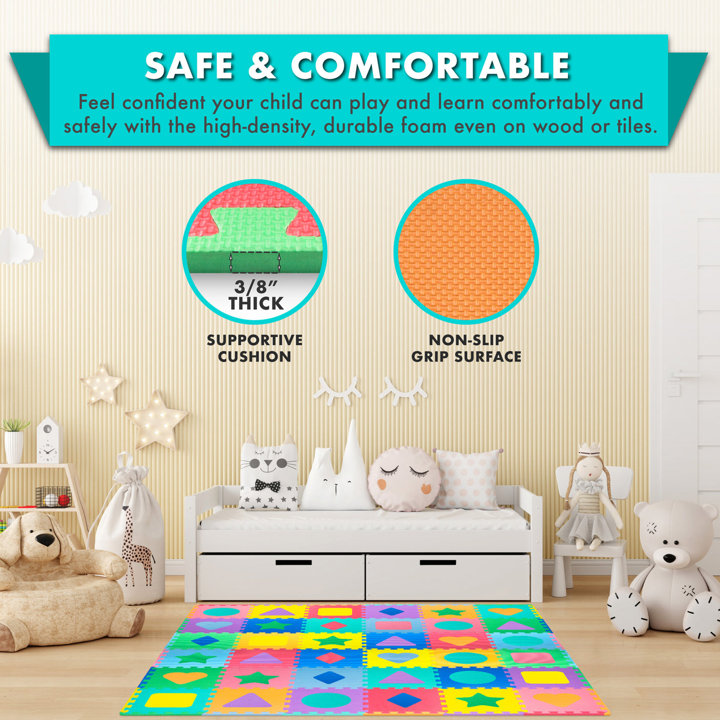 Shape-n-Color Kids Play Mat