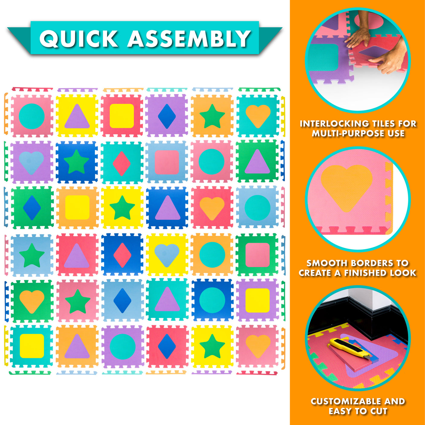 Shape-n-Color Kids Play Mat