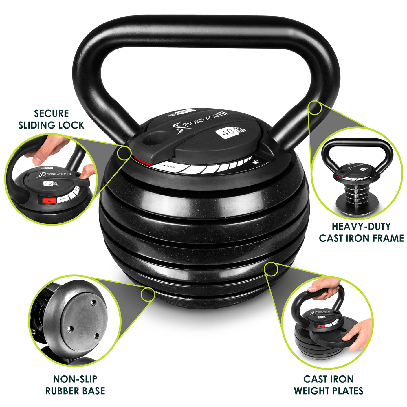 Adjustable Kettlebell 10-lb to 40-lb