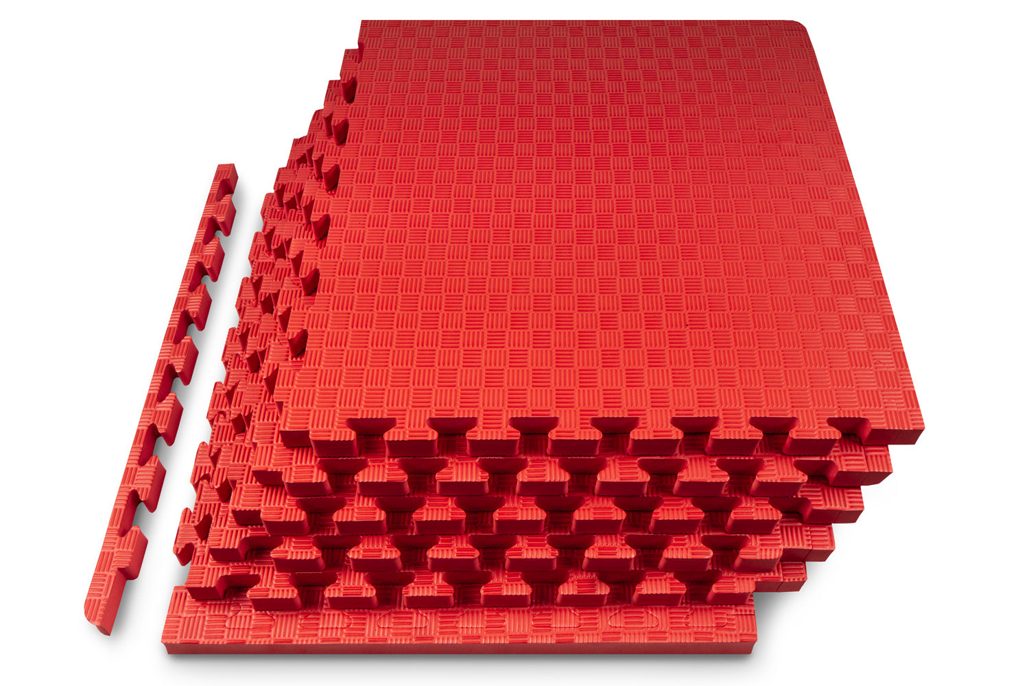 Red Checkered of Exercise Puzzle Mat 1-in, 24 Sq Ft
