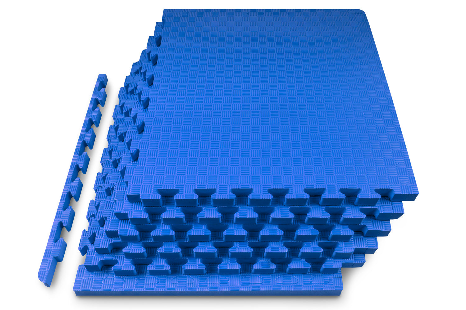 Blue Checkered of Exercise Puzzle Mat 1-in, 24 Sq Ft