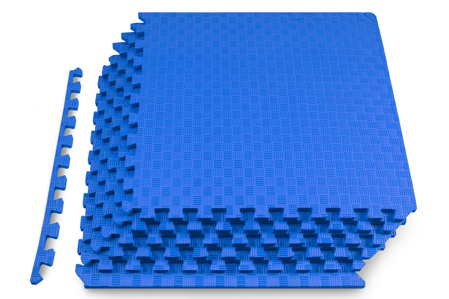 Blue Checkered Exercise Puzzle Mat 1/2-in, 24 Sq Ft