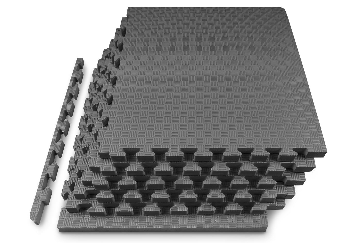 Grey Checkered of Exercise Puzzle Mat 1-in, 24 Sq Ft