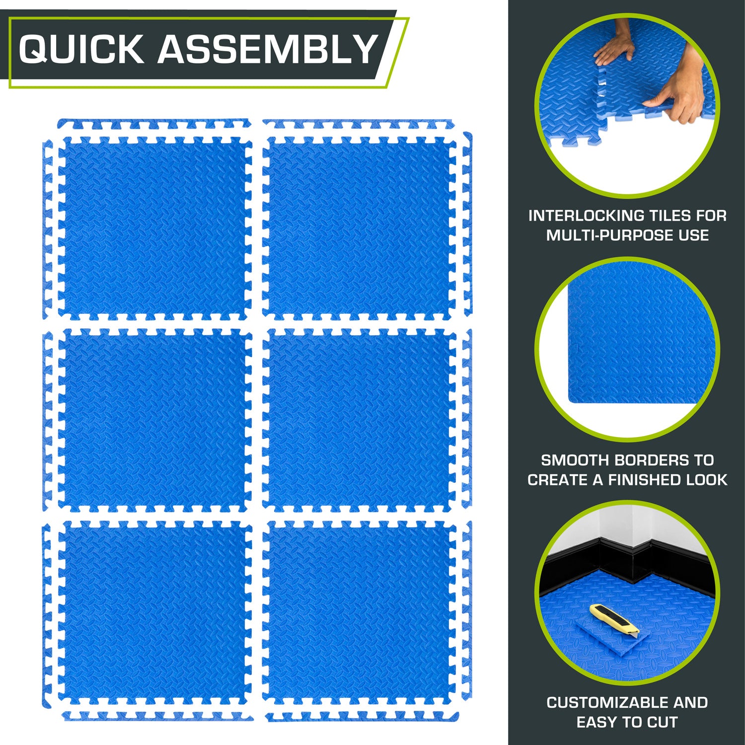 Exercise Puzzle Mat 1 2 in 24 Sq Ft ProsourceFit