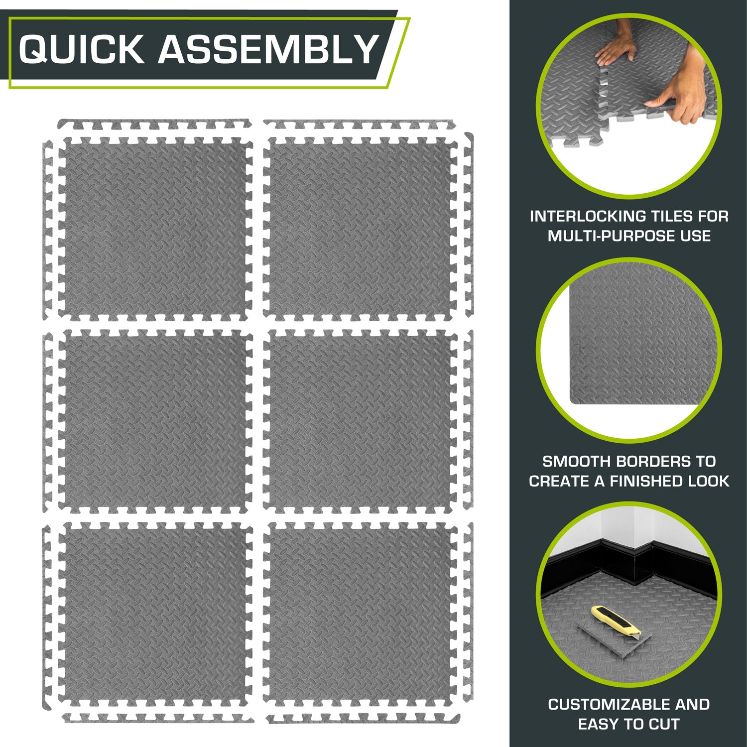 Exercise Puzzle Mat 1 2 in 24 Sq Ft ProsourceFit