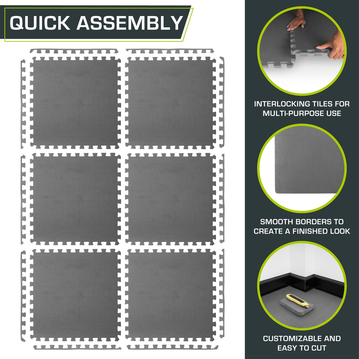 Weaved Pattern Exercise Puzzle Mat 3/4-in – ProsourceFit