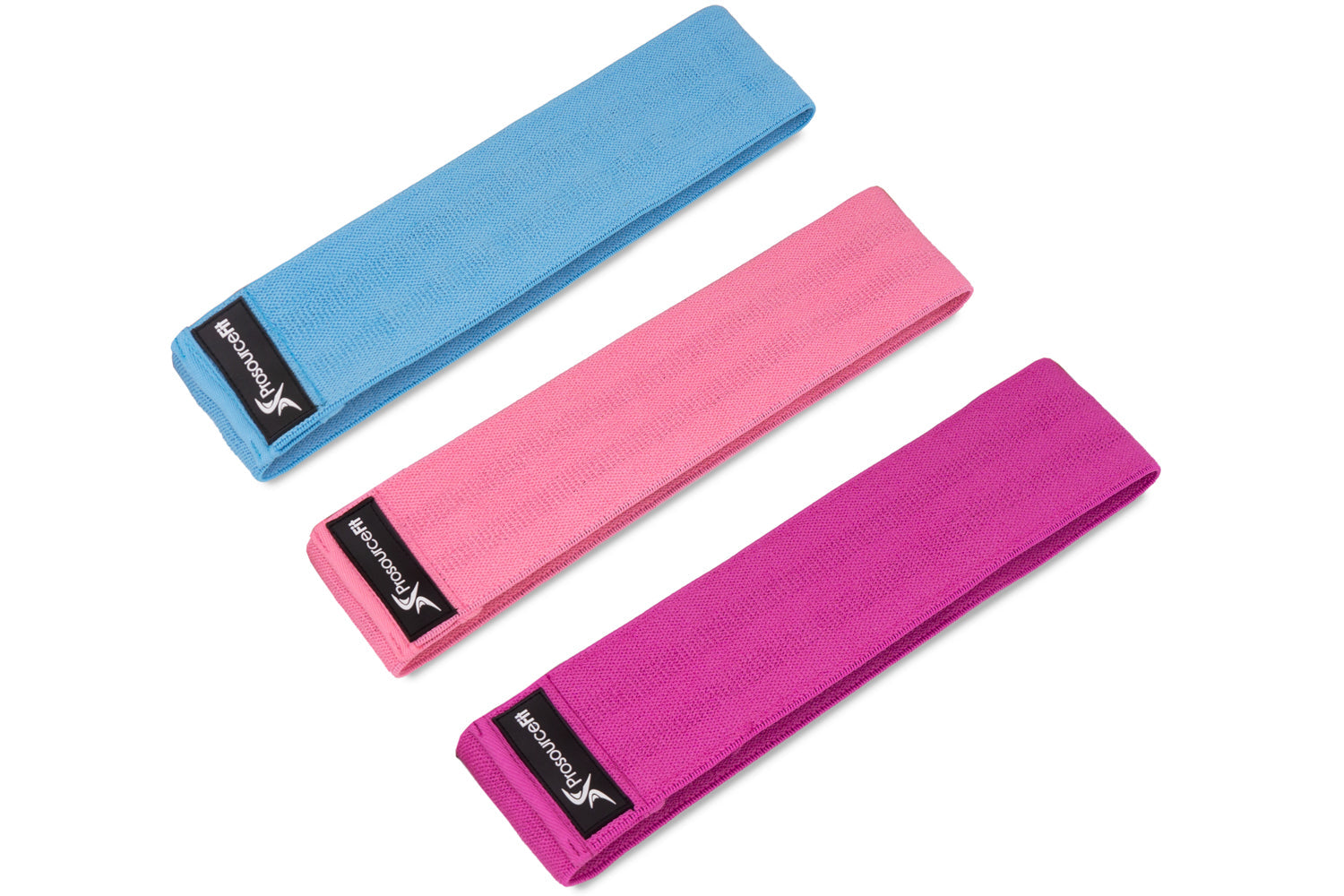 Blue; Pink; Purple Fabric Loop Resistance Bands Set