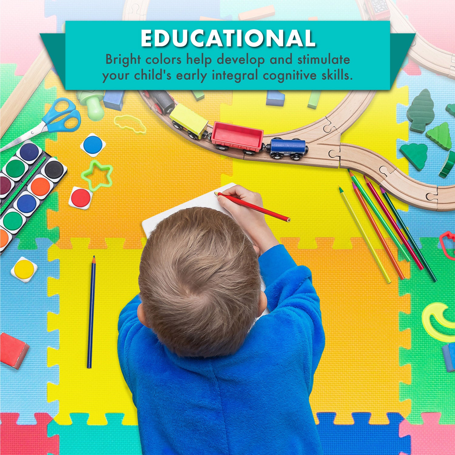 Prosource puzzle solid foam play mat for kids online