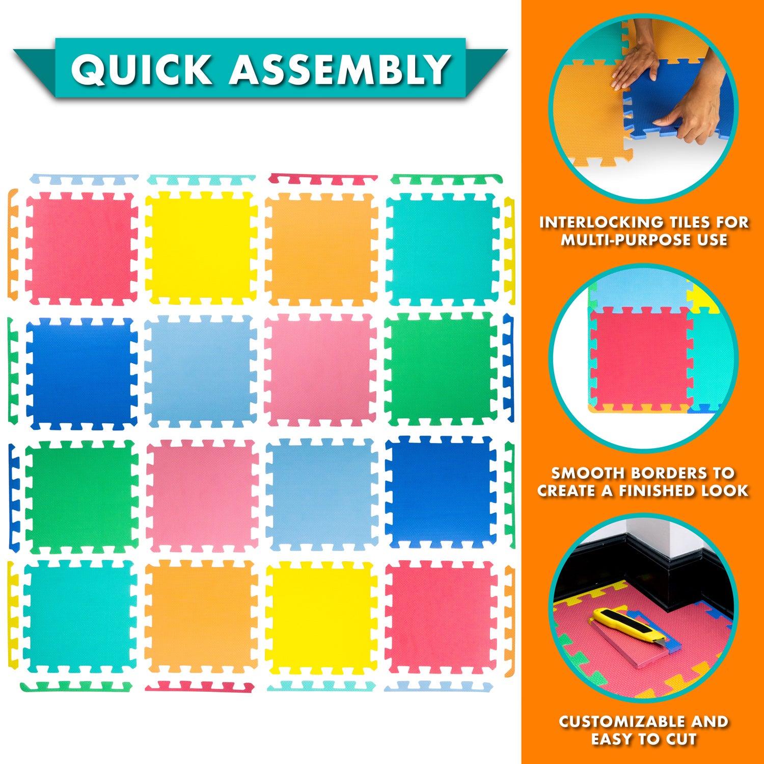 Kids Solid Floor Play Mat ProsourceFit