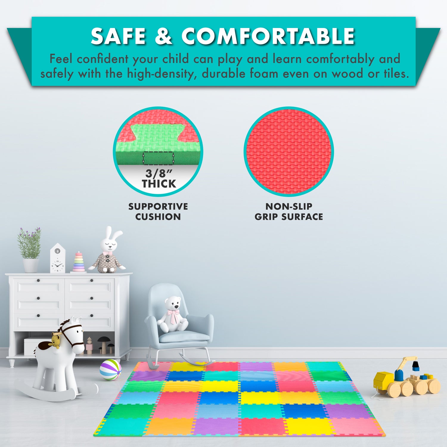 Kids Solid Floor Play Mat ProsourceFit