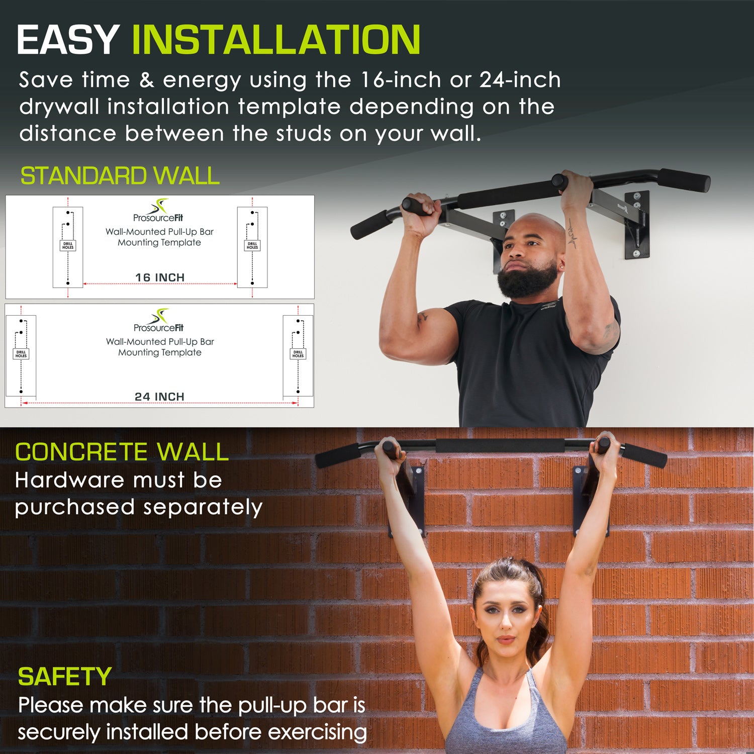 Wall-Mounted Pull-Up Bar – ProsourceFit