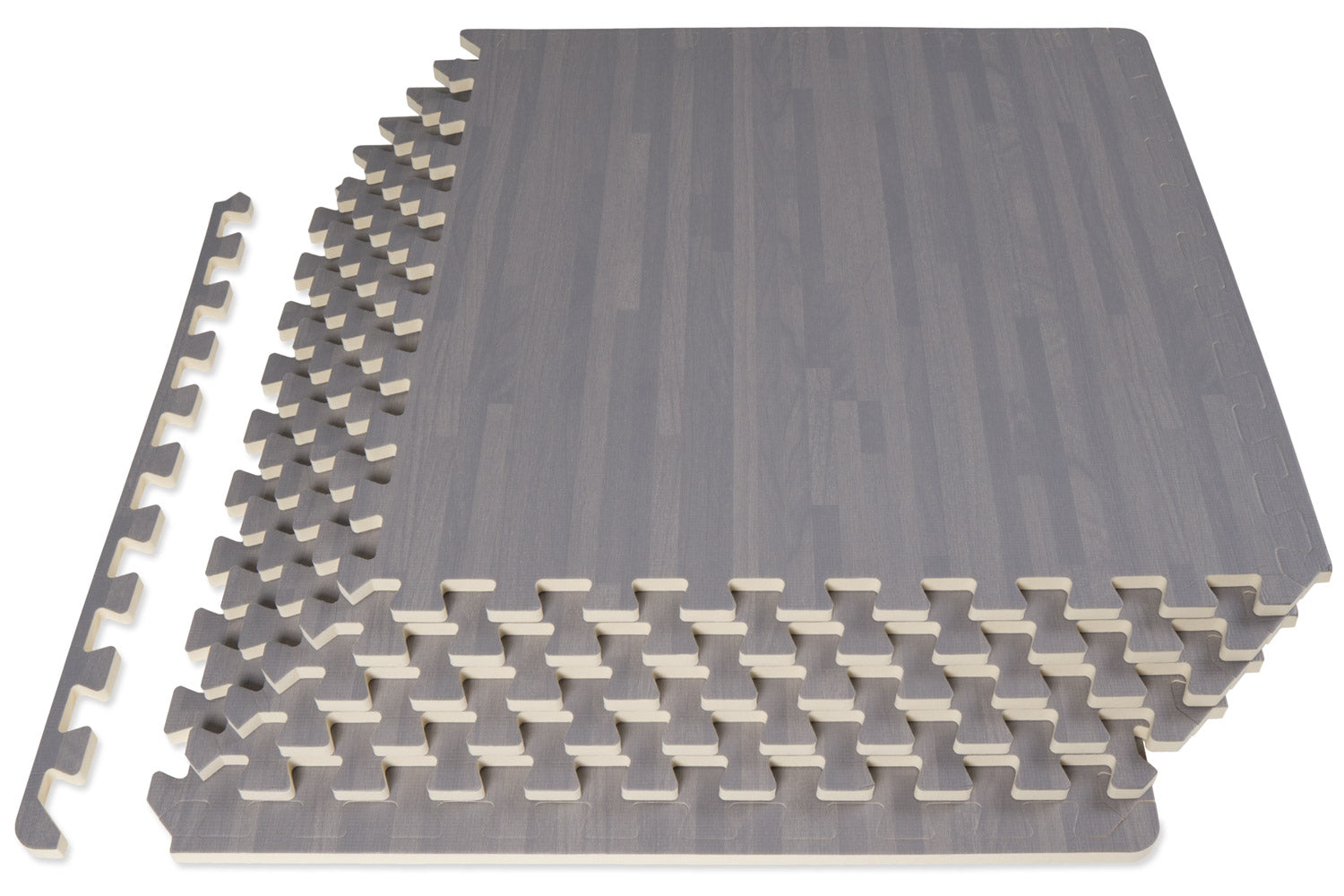 Slate Grey Wood Grain Puzzle Mat 1/2-in, 24 Sq Ft