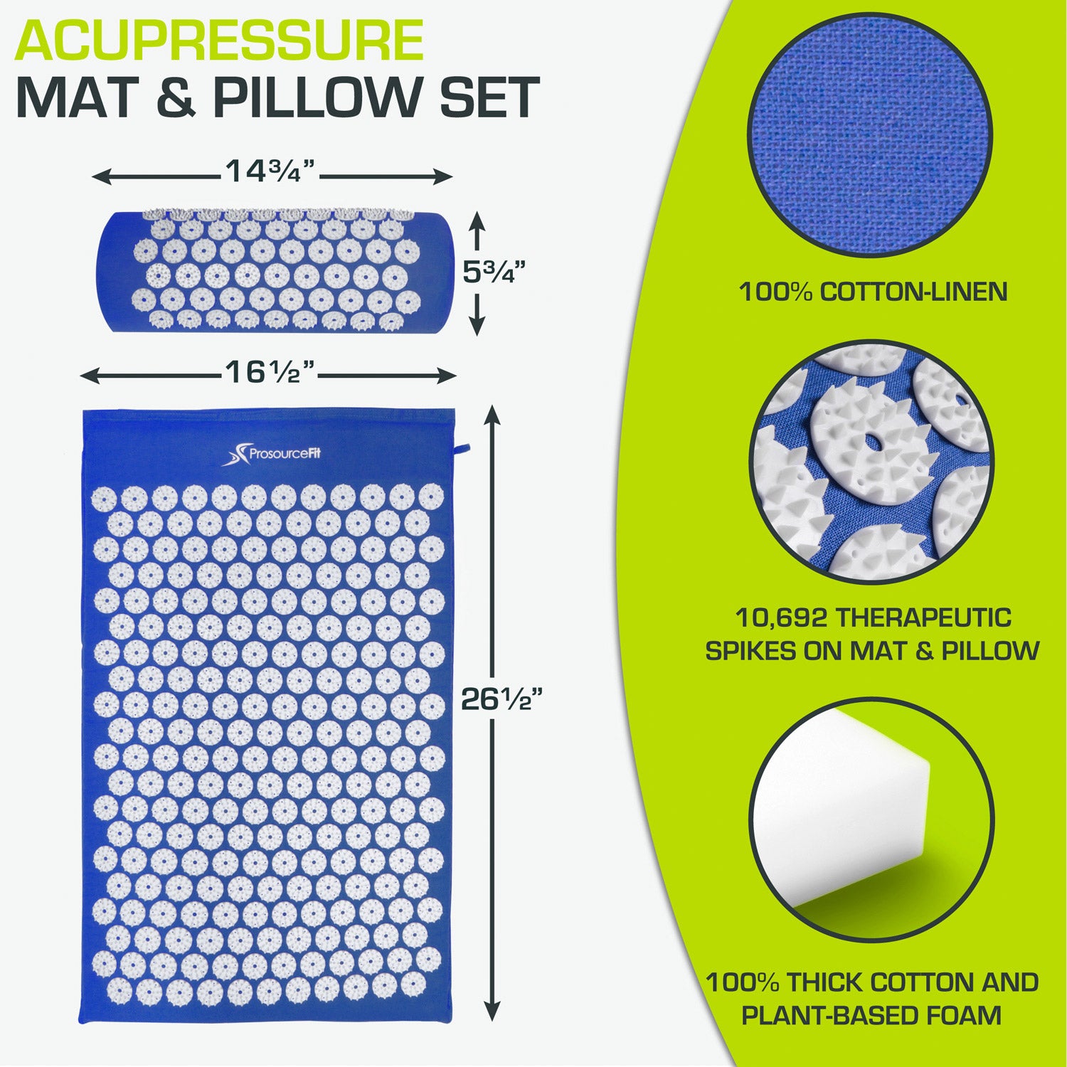 Acupressure Mat and Pillow Set – ProsourceFit