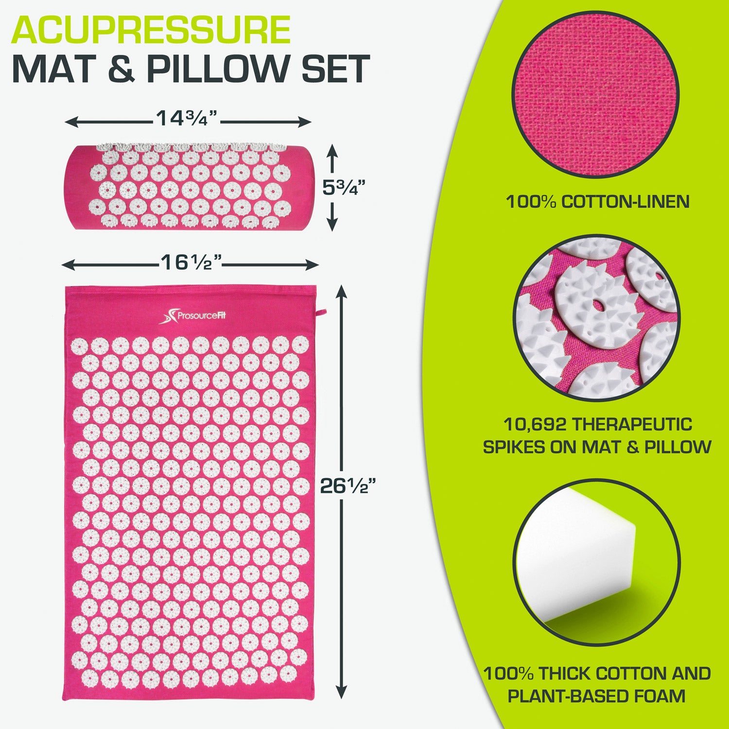 Acupressure Mat and Pillow Set – ProsourceFit