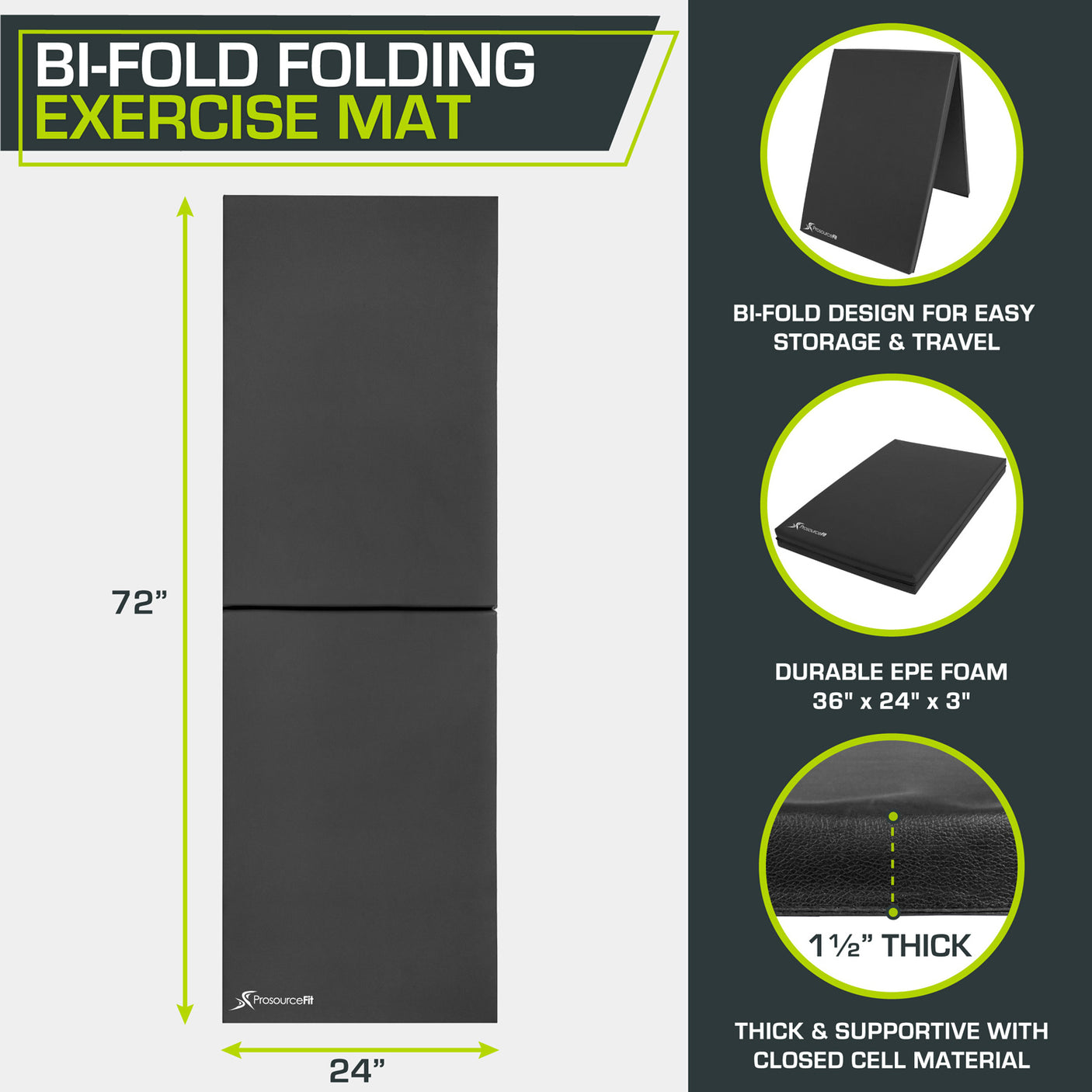 Bi-Fold Folding Exercise Mat – ProsourceFit