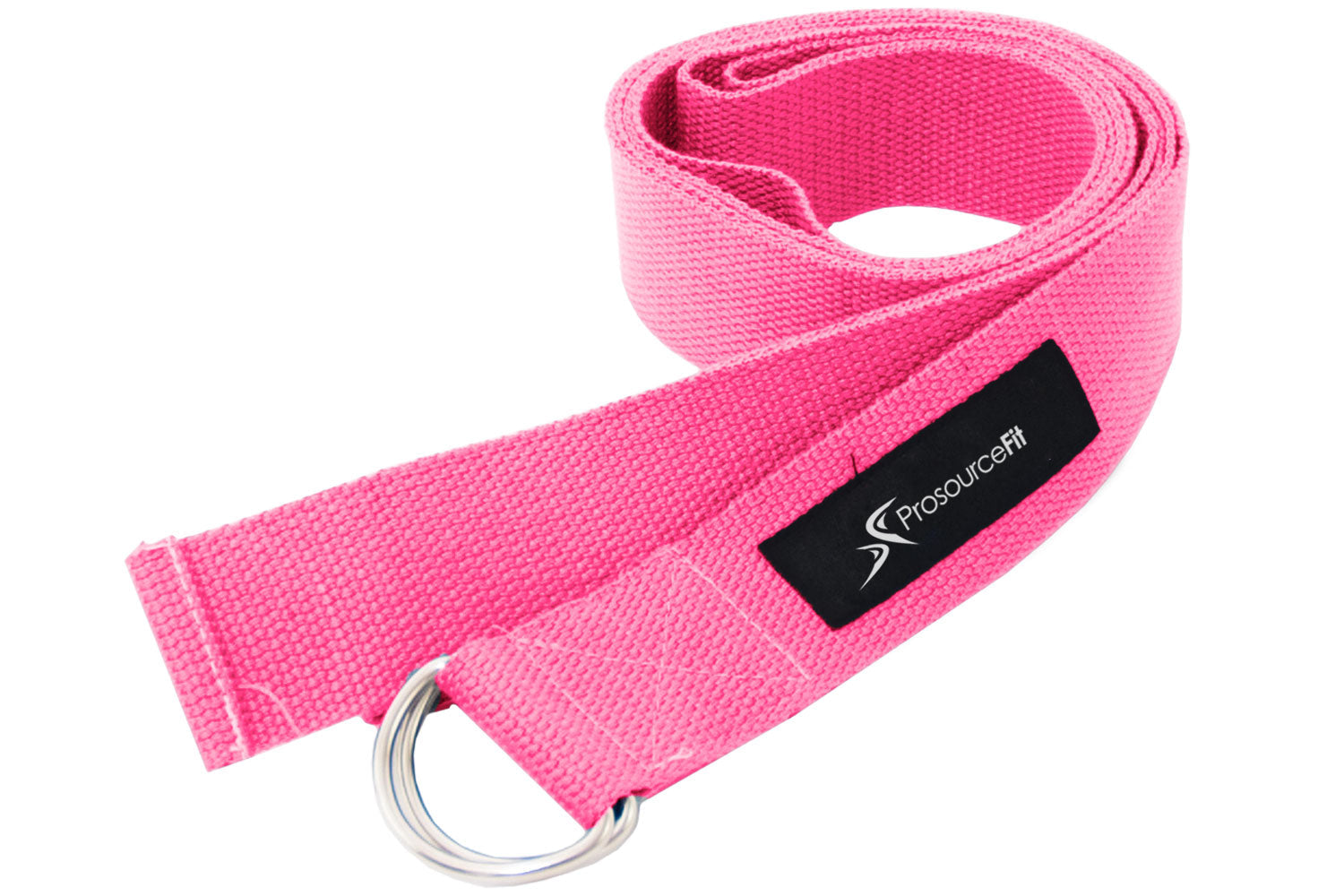 Pink Metal D-Ring Yoga Strap