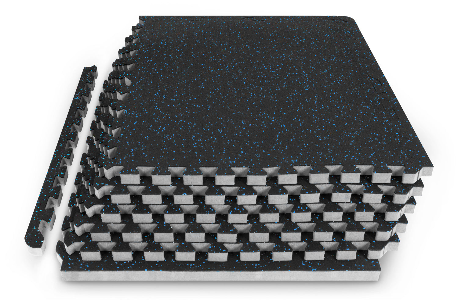 24 sqft Blue Rubber Top Exercise Puzzle Mat 3/4-in